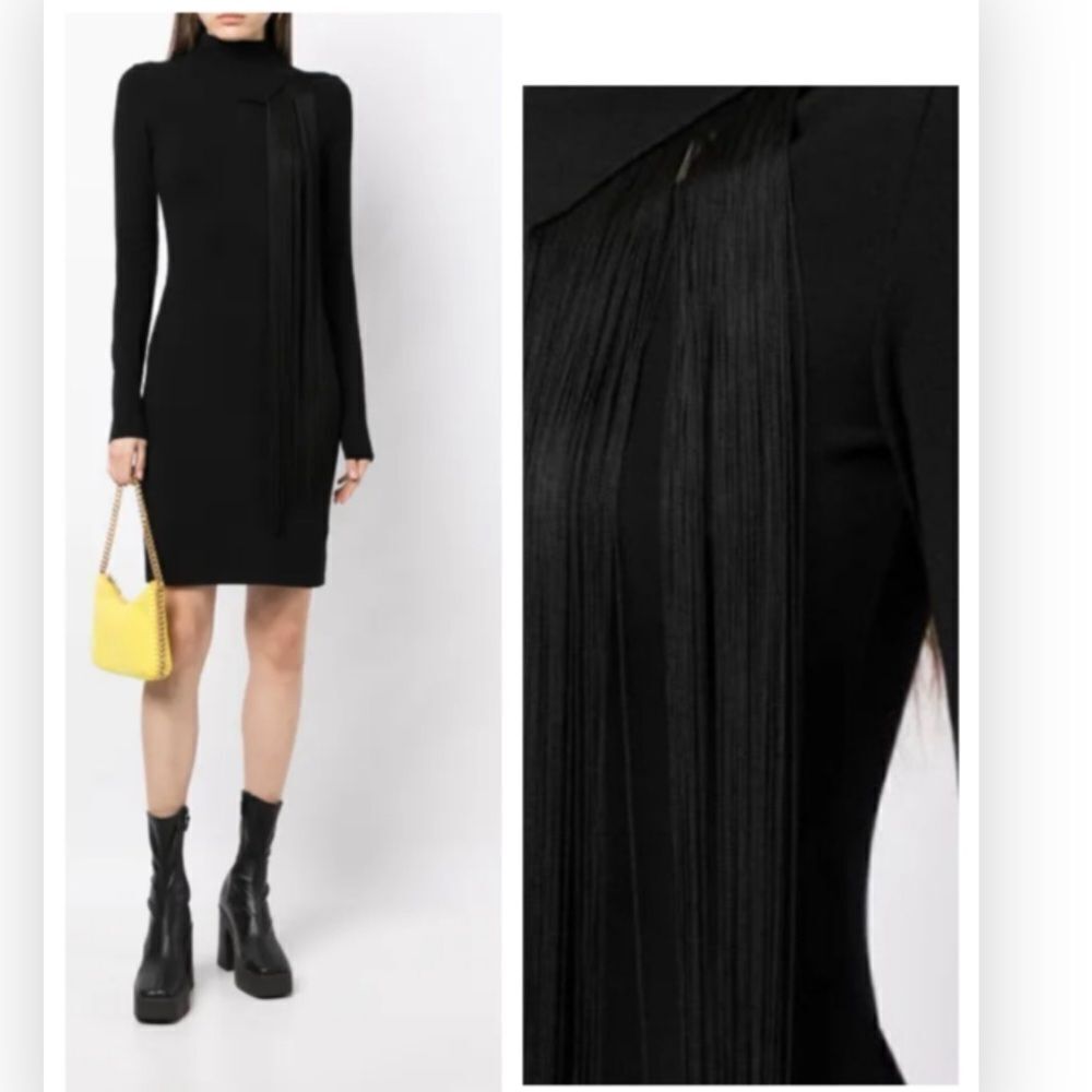Stella McCartney asymmetric fringed knitted dress Small NWT $1279